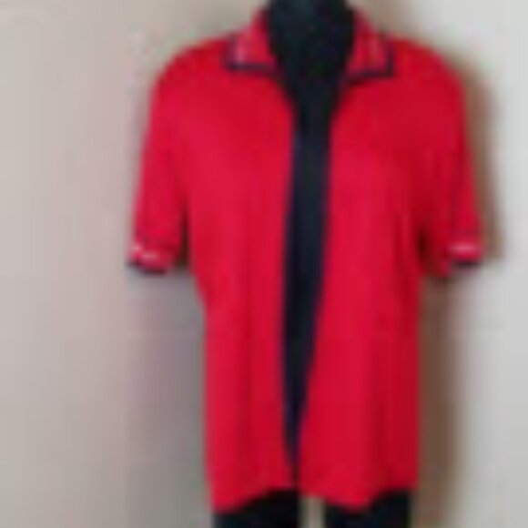 Misook Red Navy Open Front Top Large - Picture 1 of 1